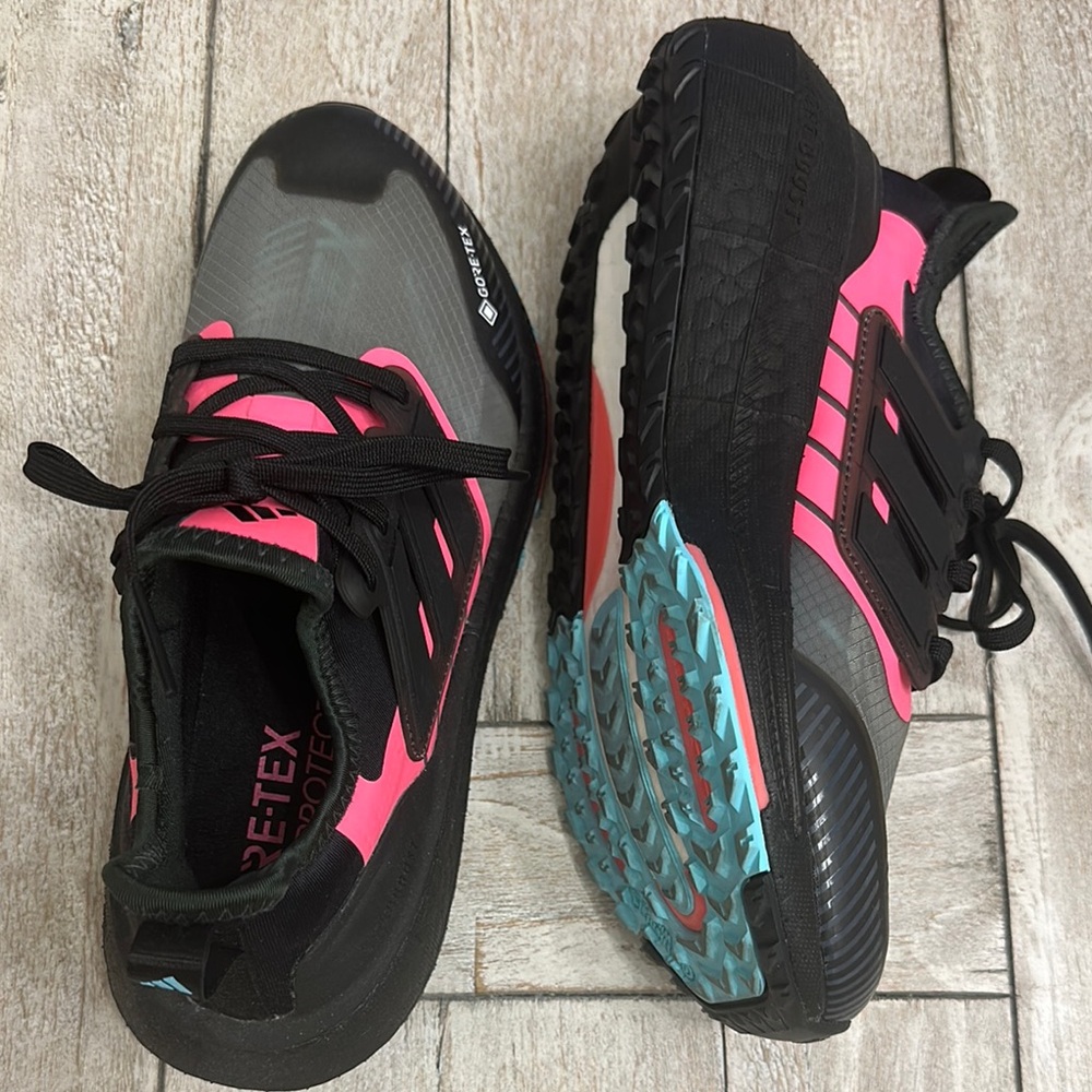 Adidas Women's Black, Pink, and Teal Athletic Shoes